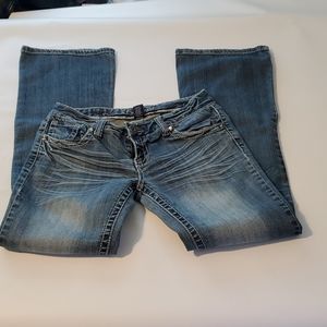 Amethyst Womens Jeans 7 Blue Flared Stretch